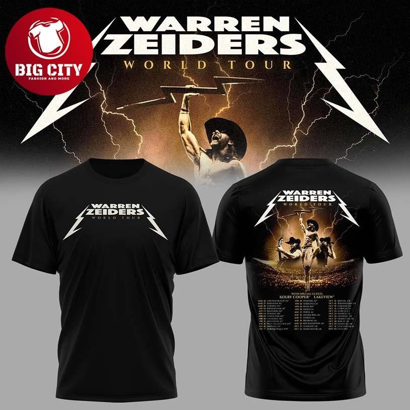 Warren Zeiders World Tour 2026 Country Rocks Two Sided Shirt
