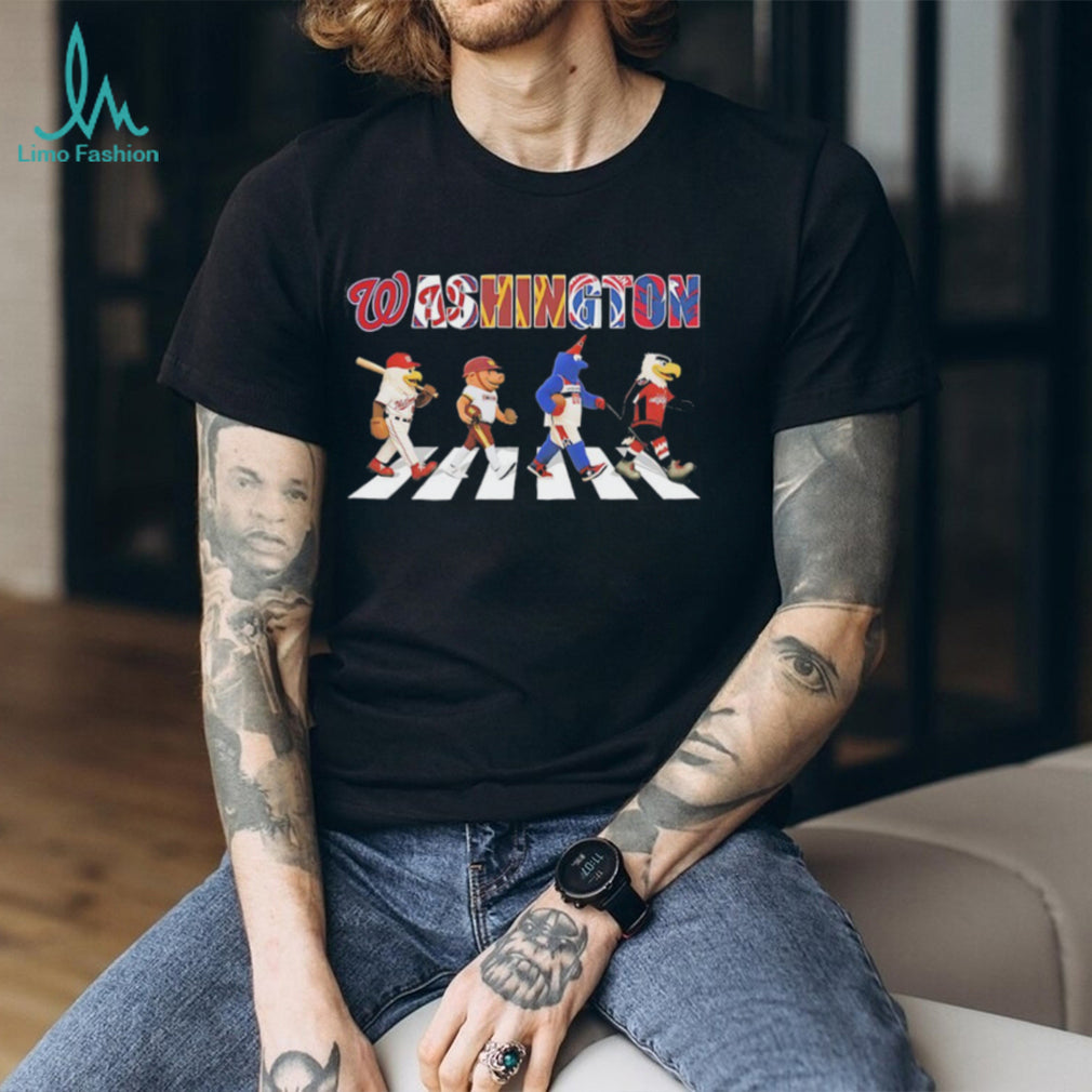 Washington DC City Sports Mascots Abbey Road Crossing T shirt