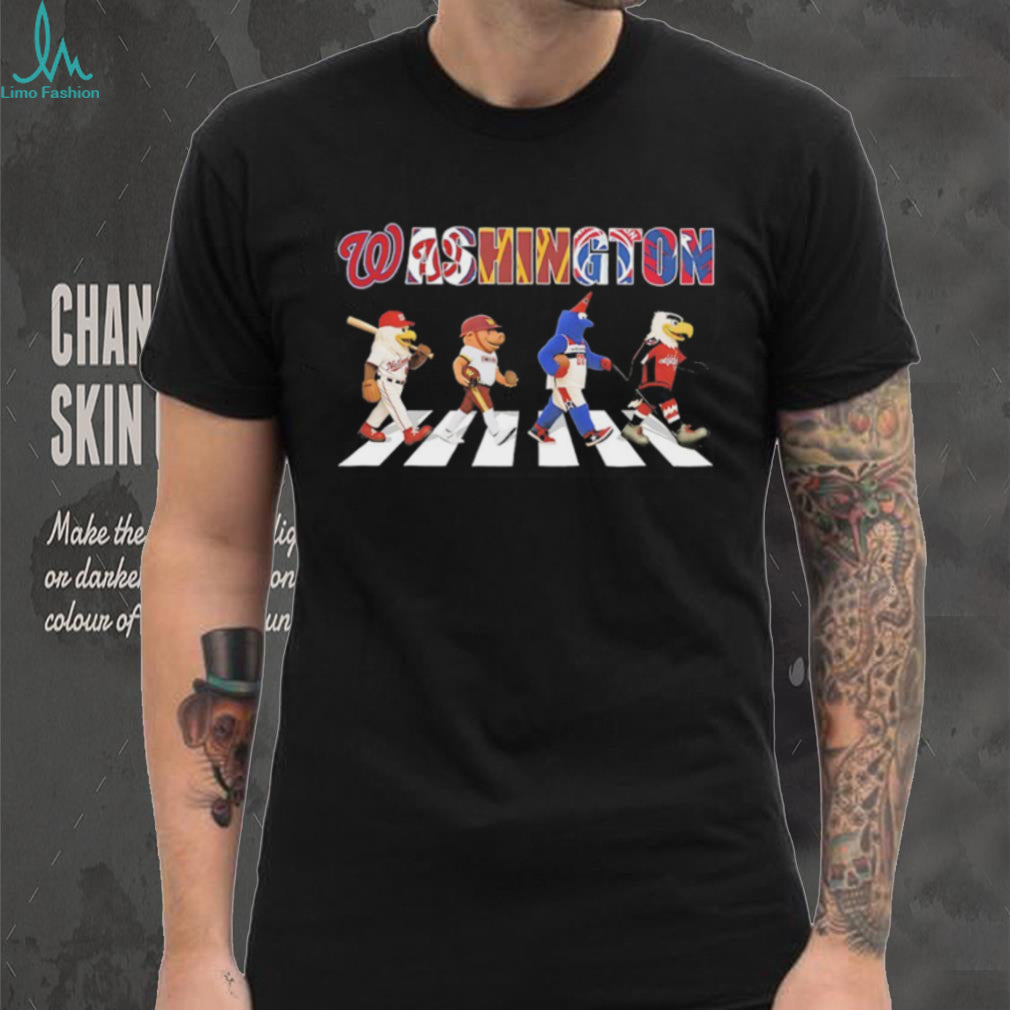 Washington DC City Sports Mascots Abbey Road Crossing T shirt