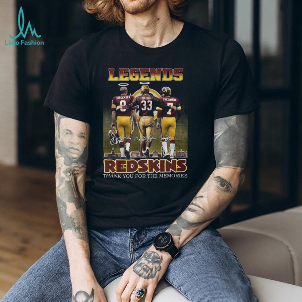 Washington Redskins Legends Jurgensen Baugh Theismann Signature Tribute T Shirt
