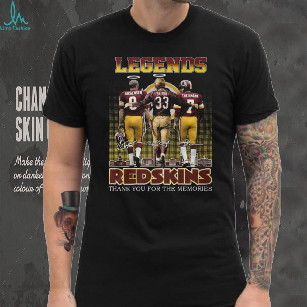 Washington Redskins Legends Jurgensen Baugh Theismann Signature Tribute T Shirt