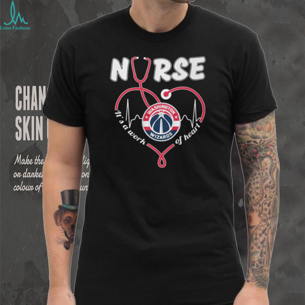 Washington Wizards Nurse Heartbeat It’s A Work Of Heart Medical Professional T shirt