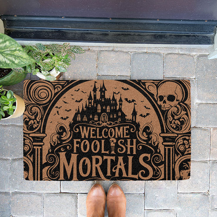 Welcome Foolish Mortals Halloween Doormat
