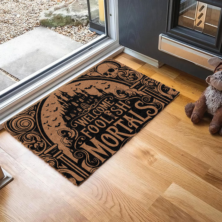 Welcome Foolish Mortals Halloween Doormat