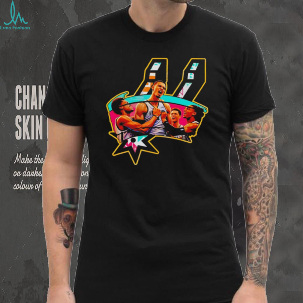 Wembanyama Spurs Logo Celebration Abstract Art T Shirt