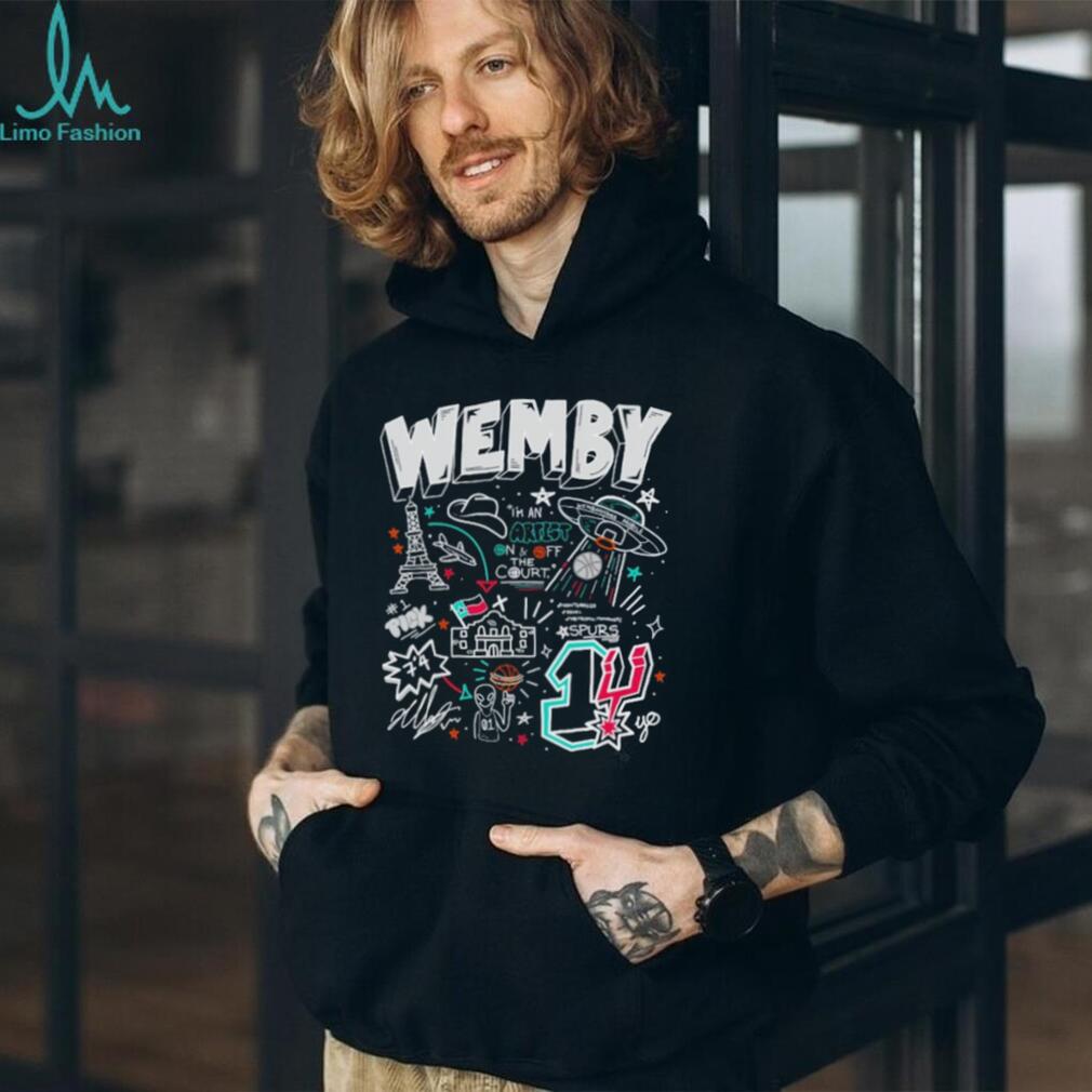 Wemby #1 Artist French Alien Doodle Basketball Graphic T Shirt