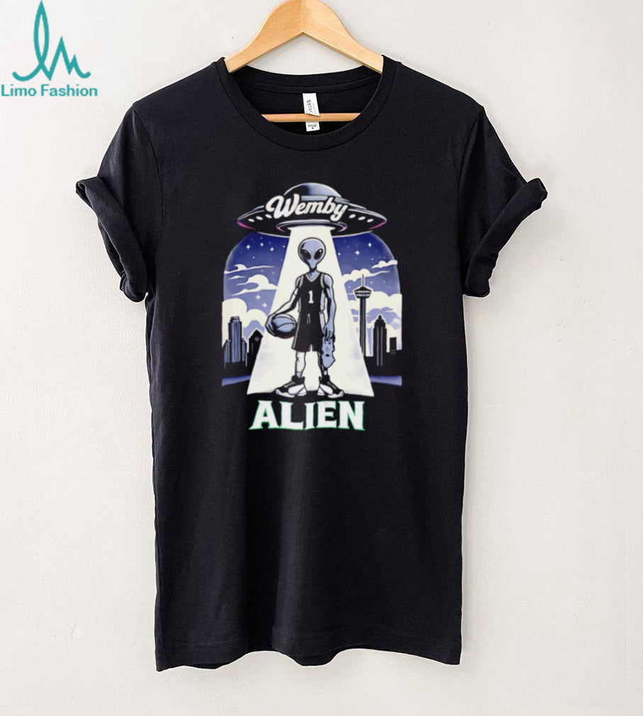 Wemby Alien UFO Beam San Antonio Basketball T Shirt