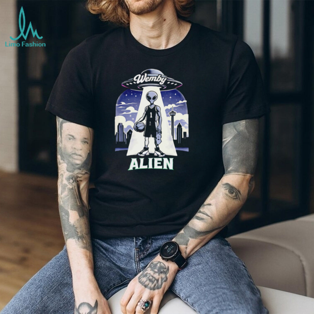 Wemby Alien UFO Beam San Antonio Basketball T Shirt