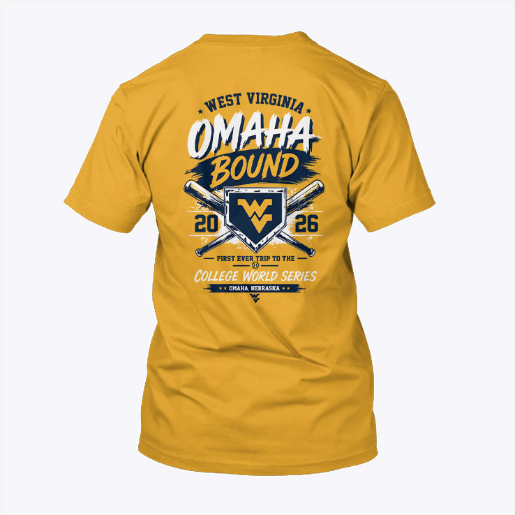 West Virginia Mountaineers Omaha Bound 2026 College World Series WVU Baseball T Shirt