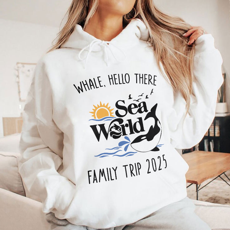 Whale Hello There Sea World Family Trip 2025 T Shirt