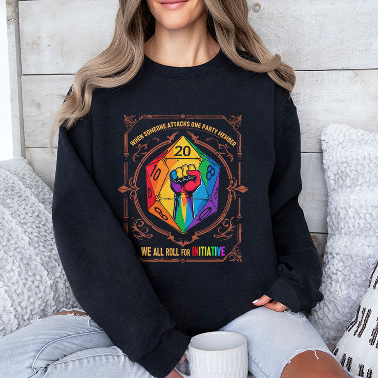 When Someone Attacks One Party Member We All Roll for Initiative Dungeons & Dragons LGBTQ Shirt