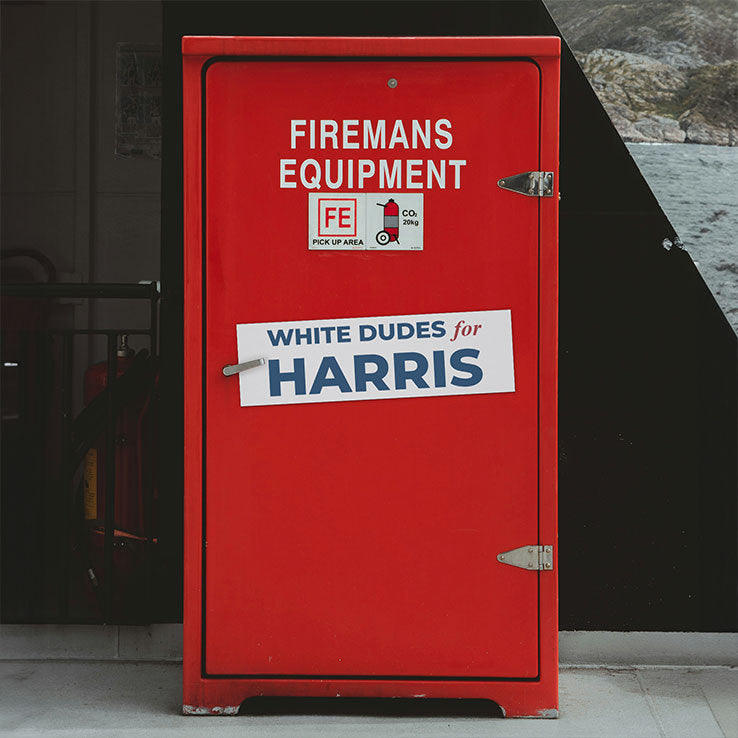 White Dudes For Harris Car Magnet