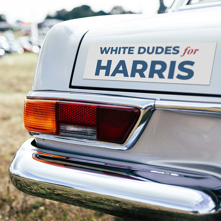 White Dudes For Harris Car Magnet