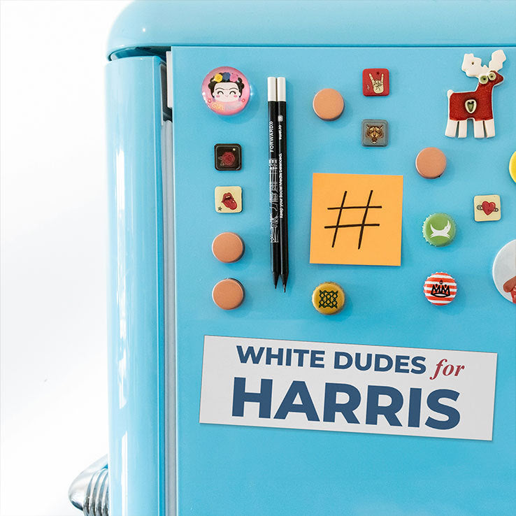 White Dudes For Harris Car Magnet