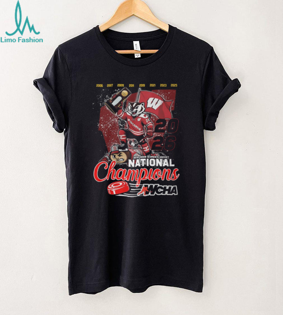 Wisconsin Women’s Hockey 2026 National Champions WCHA Trophy T Shirt