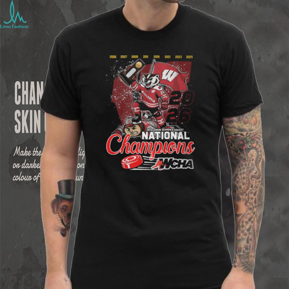 Wisconsin Women’s Hockey 2026 National Champions WCHA Trophy T Shirt