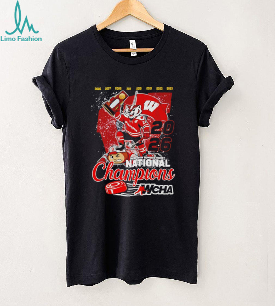 Wisconsin Women’s Hockey 2026 WCHA National Champions Trophy T Shirt