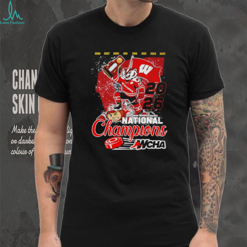 Wisconsin Women’s Hockey 2026 WCHA National Champions Trophy T Shirt