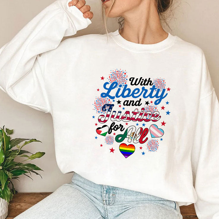 With Liberty And Justice For All LGBT T Shirt