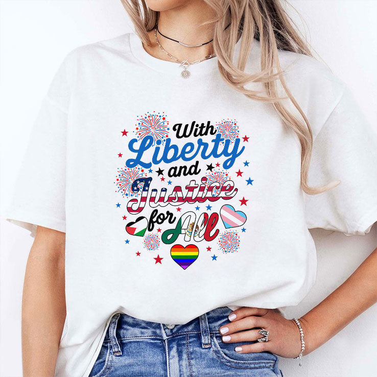 With Liberty And Justice For All LGBT T Shirt