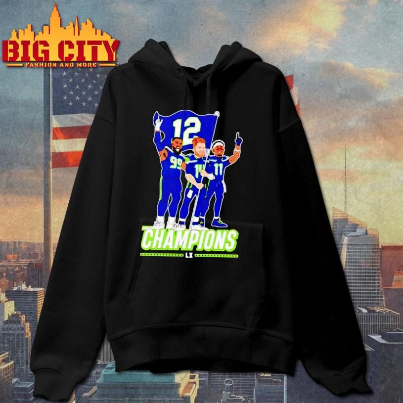 World Champions Lx Seahawks Players Holding 12 Flag Shirt