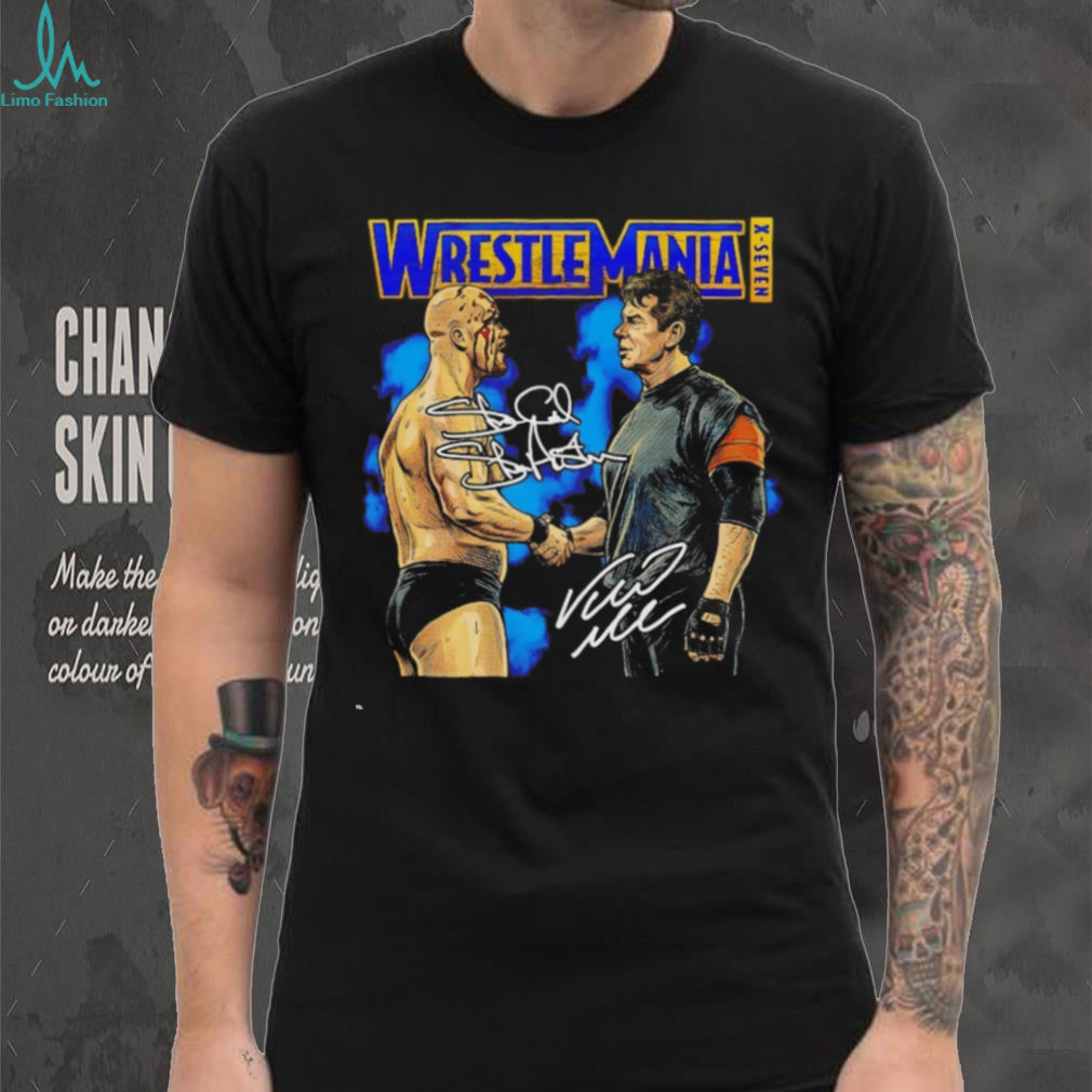 WrestleMania X Seven Stone Cold Steve Austin vs Vince McMahon Signed T Shirt