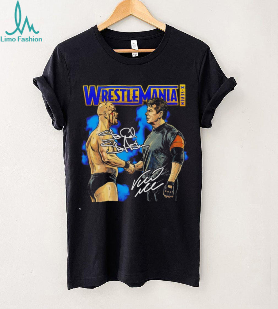 WrestleMania X Seven Stone Cold Steve Austin vs Vince McMahon Signed T Shirt