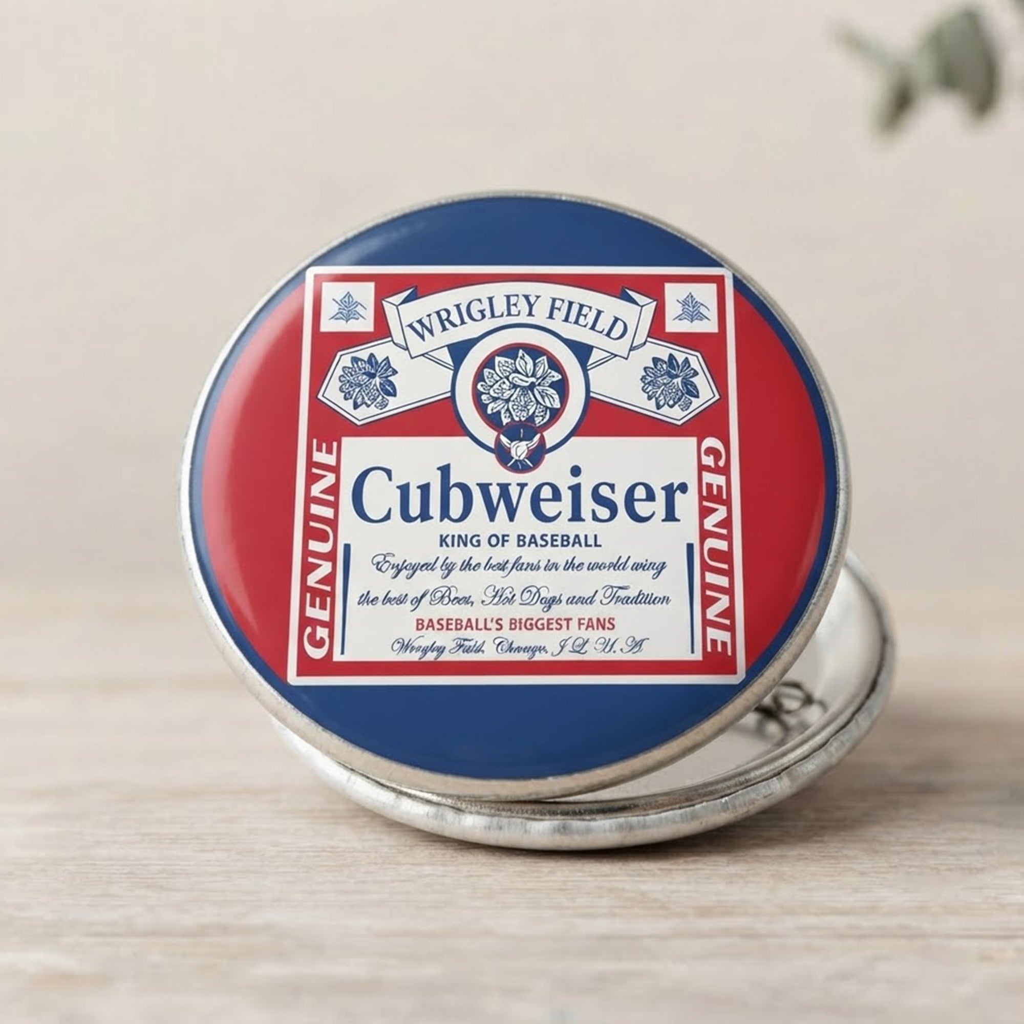Wrigley Field Cubweiser King Of Baseball Button