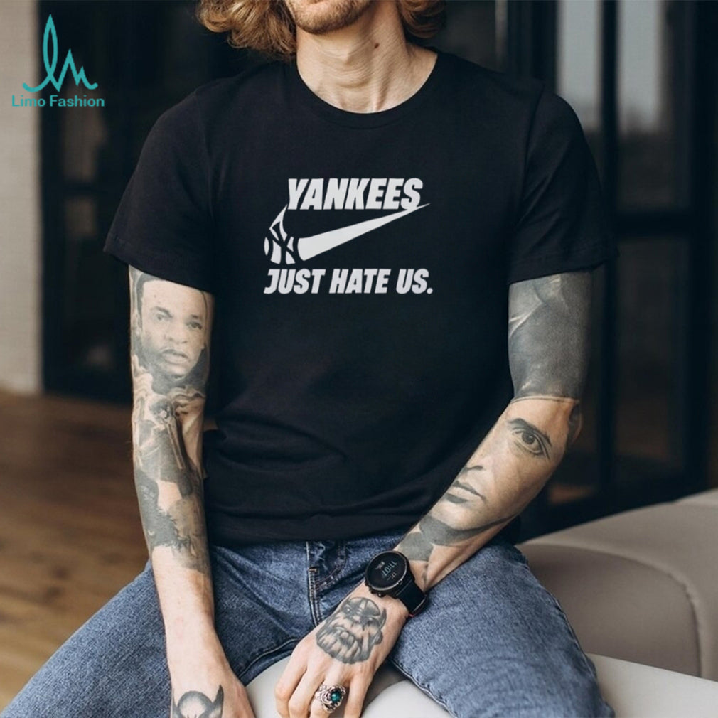 Yankees Just Hate Us Basketball Swoosh Parody T Shirt