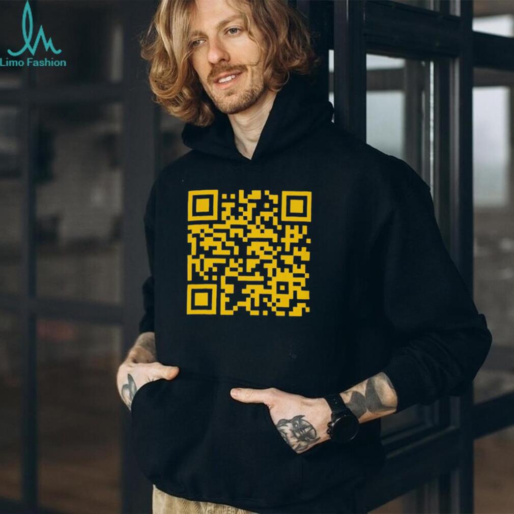 Yellow QR Code Scannable Mystery Graphic T Shirt