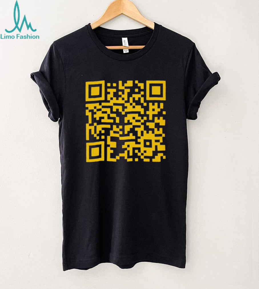 Yellow QR Code Scannable Mystery Graphic T Shirt