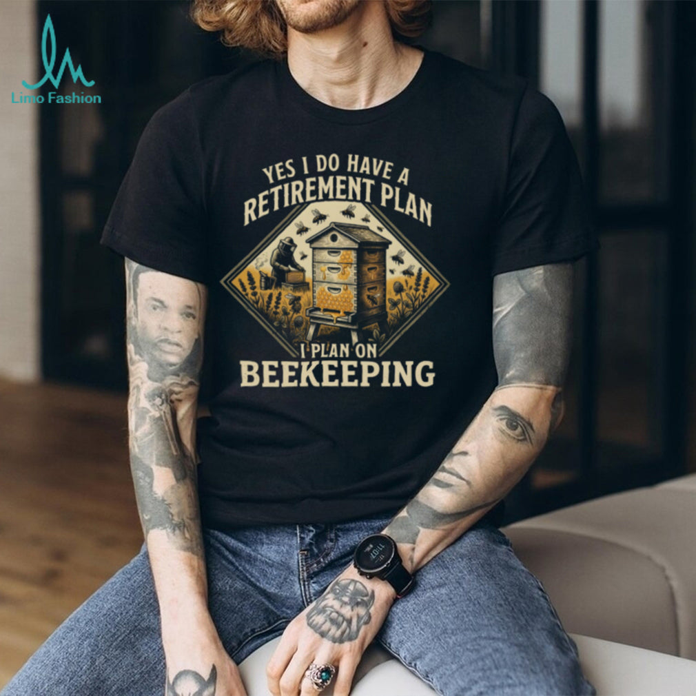 Yes I Do Have A Retirement Plan I Plan On Beekeeping Retro Graphic T Shirt