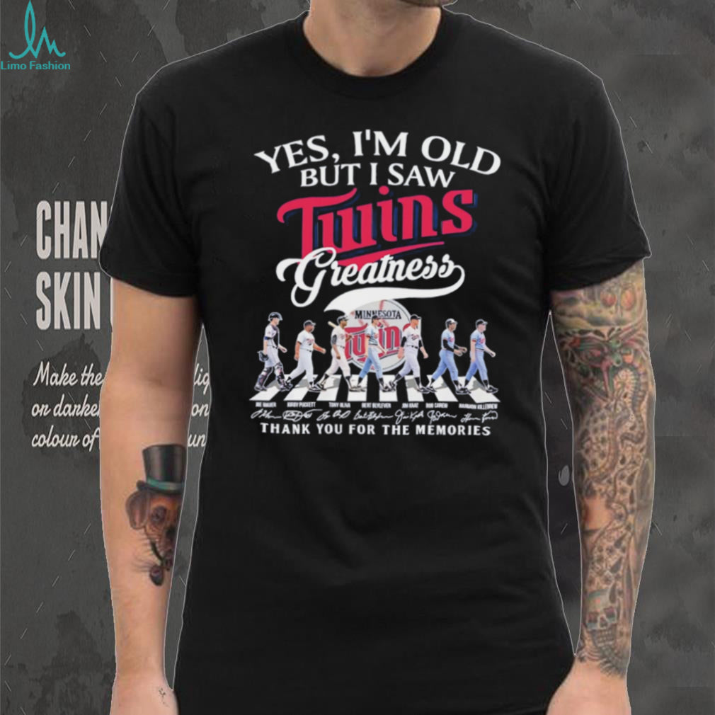 Yes I’m Old But I Saw Twins Greatness Minnesota Baseball Abbey Road T Shirt