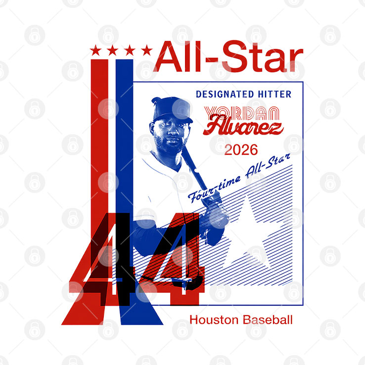 Yordan Alvarez Houston Astros 44 Baseball First Time All Star 2026 Shirt