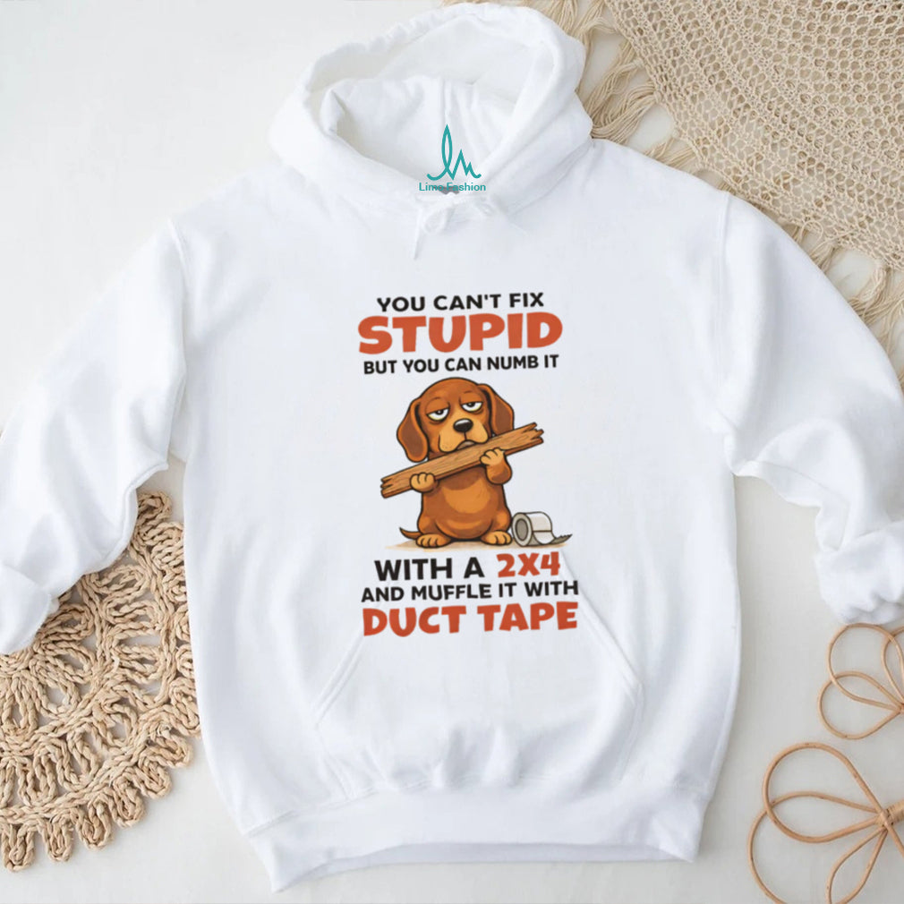 You Can’t Fix Stupid 2×4 and Duct Tape Dachshund T Shirt