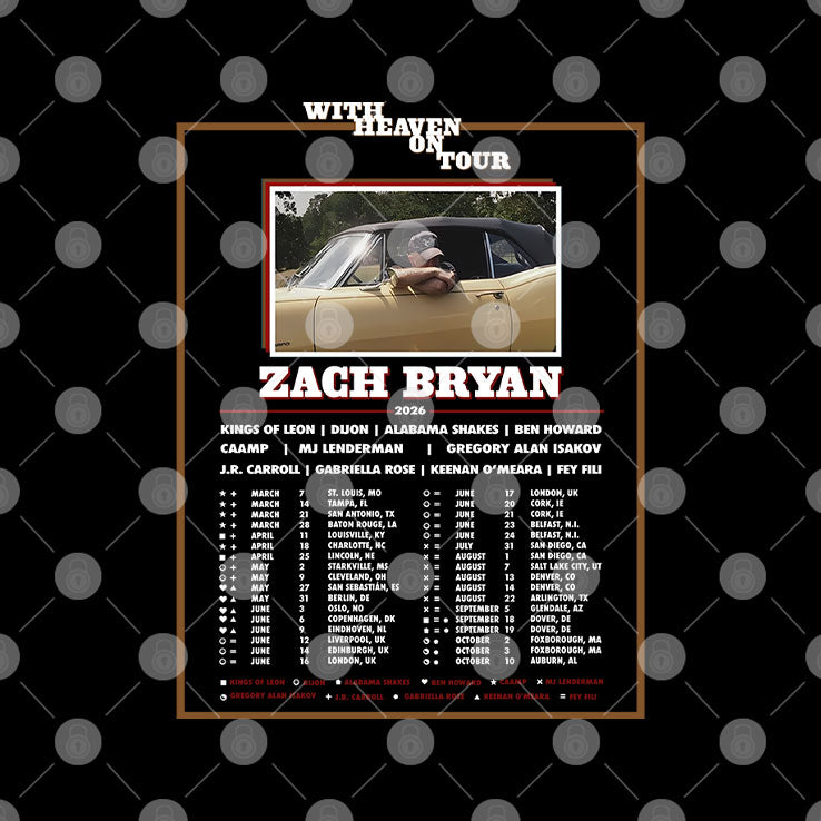 Zach Bryan With Heaven On Tour Shirt