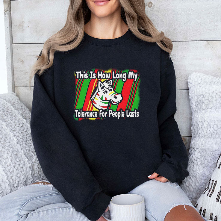 Zebra This Is How Long My Tolerance For People Lasts T Shirt