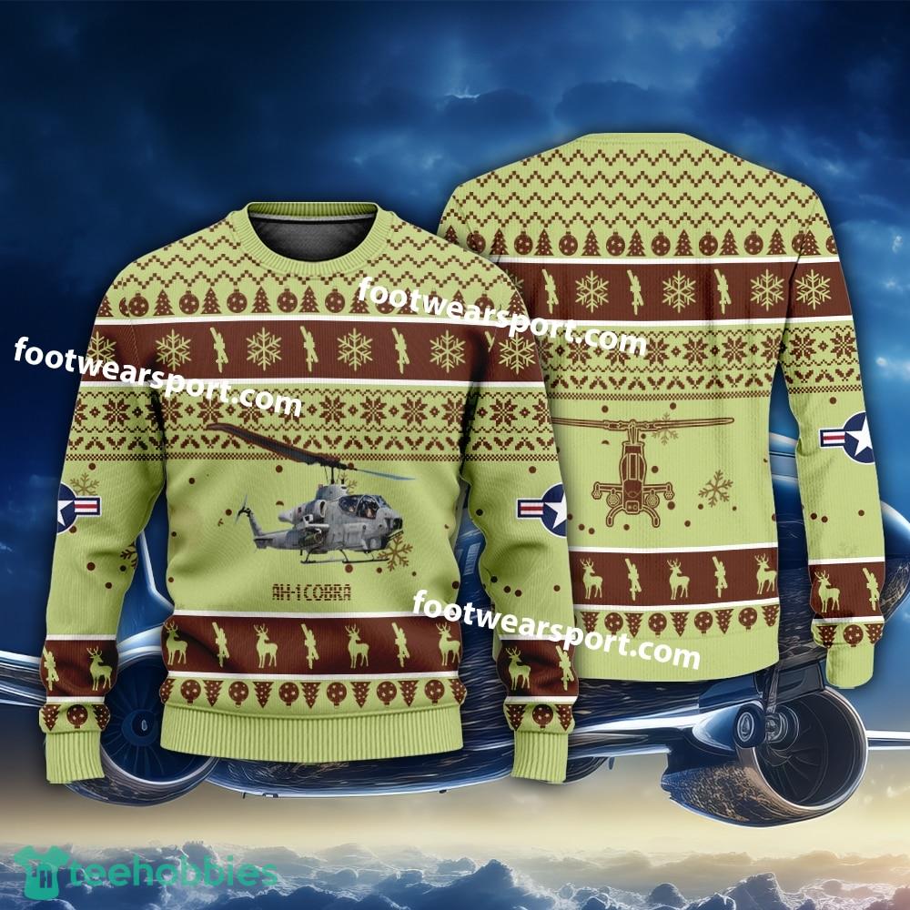 Aircraft Drawing AH-1 Cobra AH1 US Army Christmas Sweater For Men Women