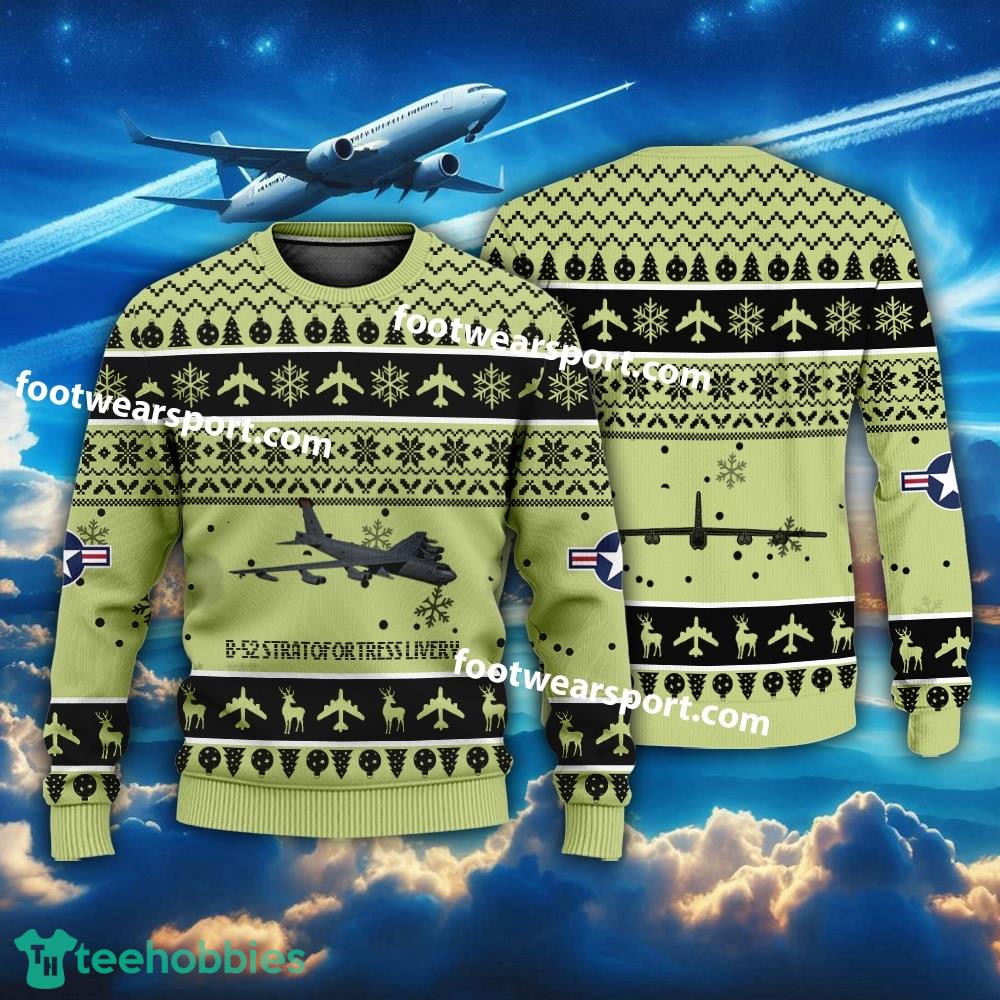 Aircraft Drawing B-52 Stratofortress Livery B52 US Air Force Christmas Sweater Gift Veteran