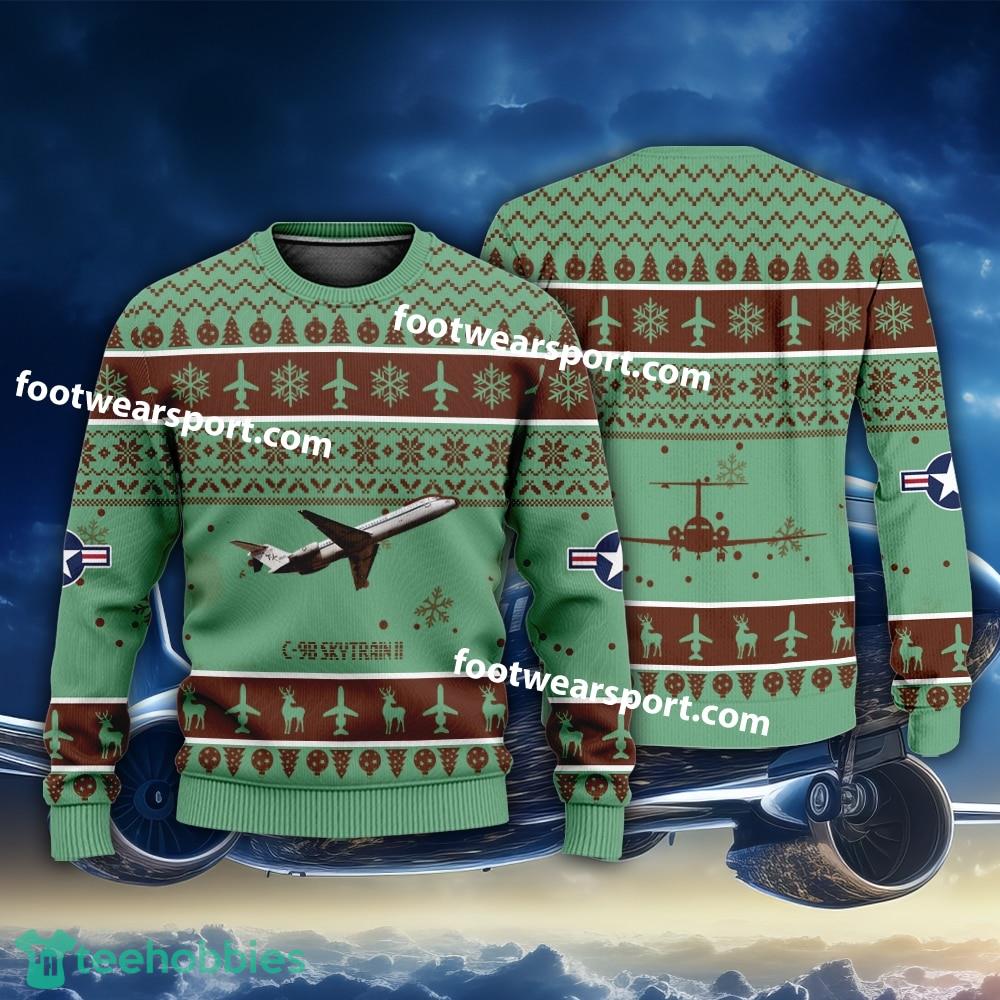 Aircraft Drawing C-9B Skytrain II C9B US Air Force Christmas Sweater Gift Veteran