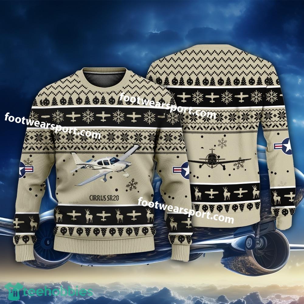 Aircraft Drawing Cirrus SR20 Christmas Sweater Gift Veteran