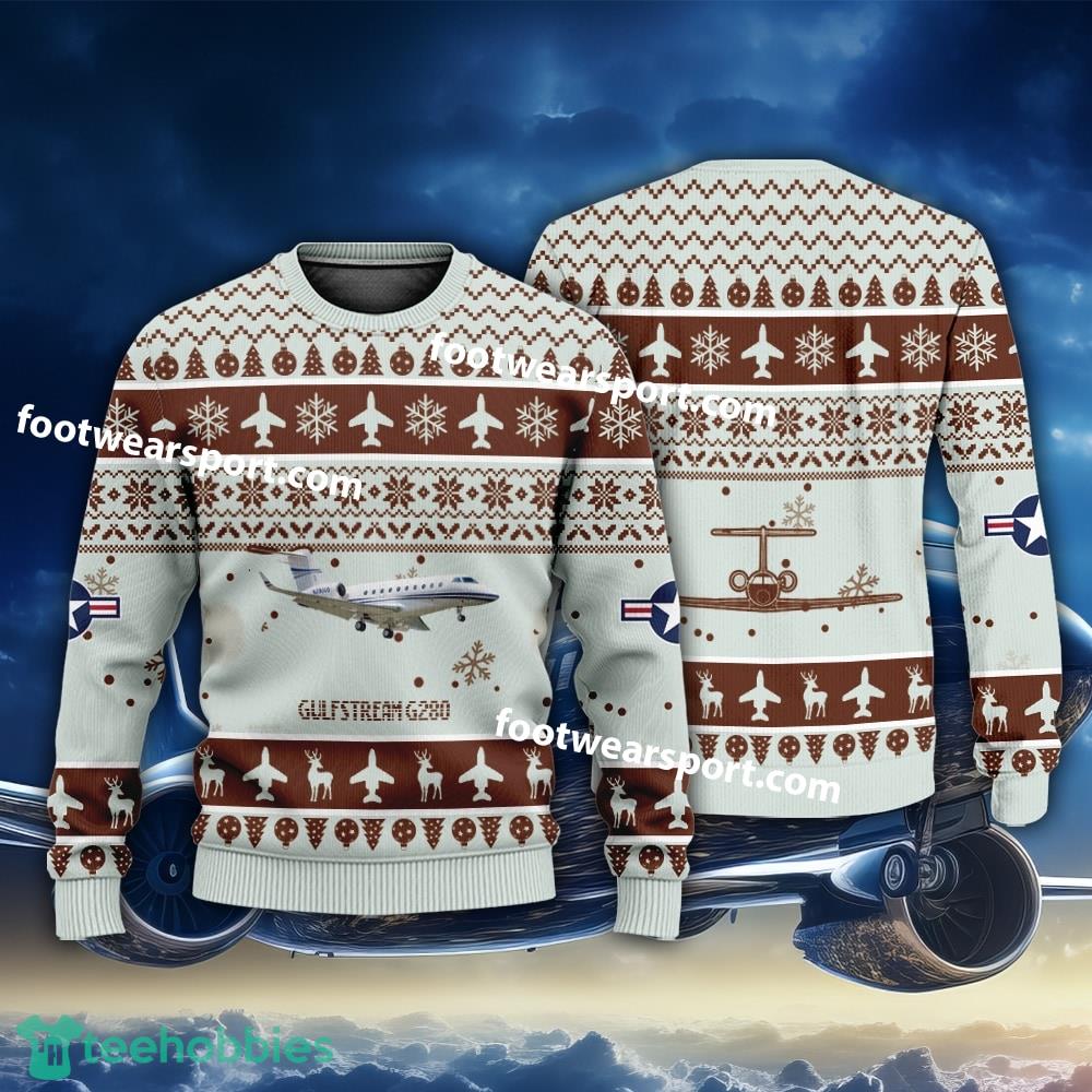 Aircraft Drawing Gulfstream G280 Christmas Sweater For Men Women