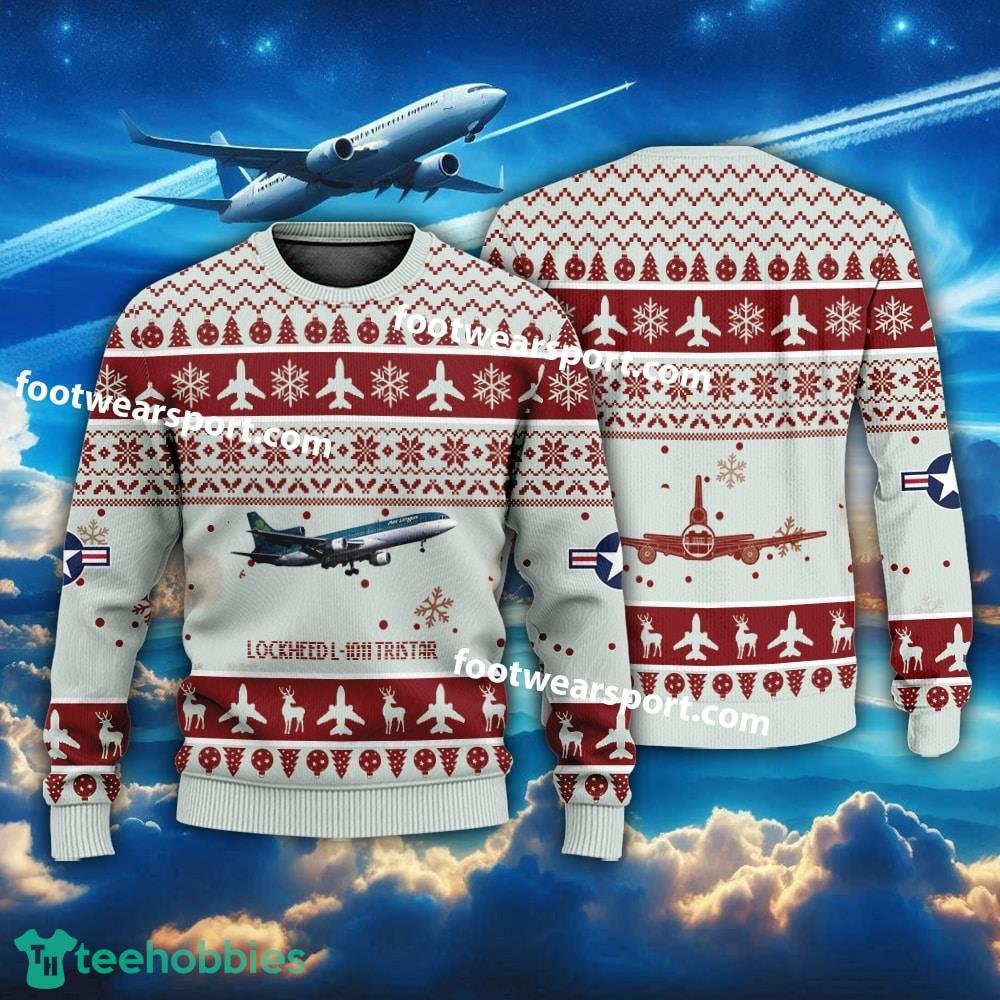 Aircraft Drawing Lockheed L-1011 TriStar L1011 Christmas Sweater For Men Women