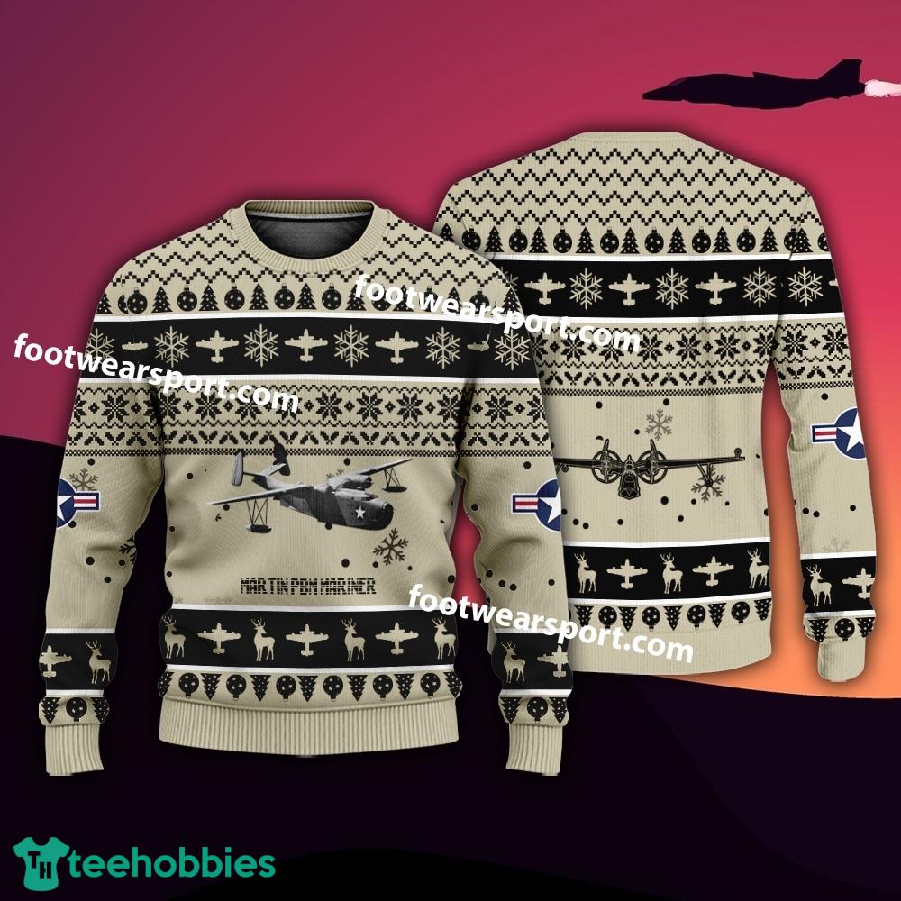 Aircraft Drawing Martin PBM Mariner US Navy Xmas 3D Sweater Gift For Adult