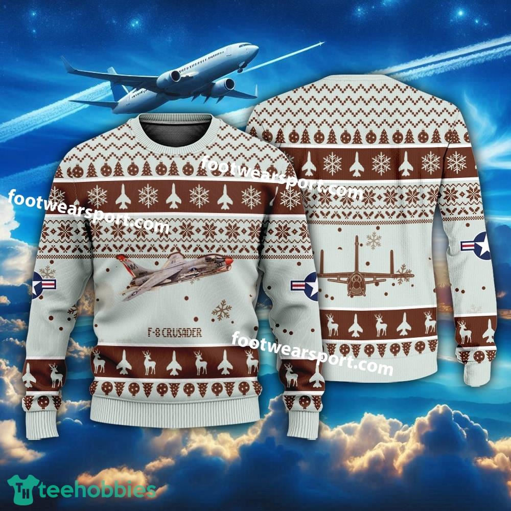 Aircraft F-8 Crusader F8 US Navy Christmas Sweater AOP Gift Holidays