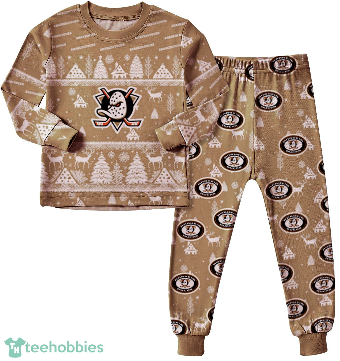 Anaheim Ducks Christmas Pattern Family Matching Pajamas Sets Best Gift For Christmas