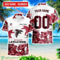 Atlanta Falcons Hibiscus Flower Hawaii Shirt and Shorts Summer Beach Shirt Custom Name And Number