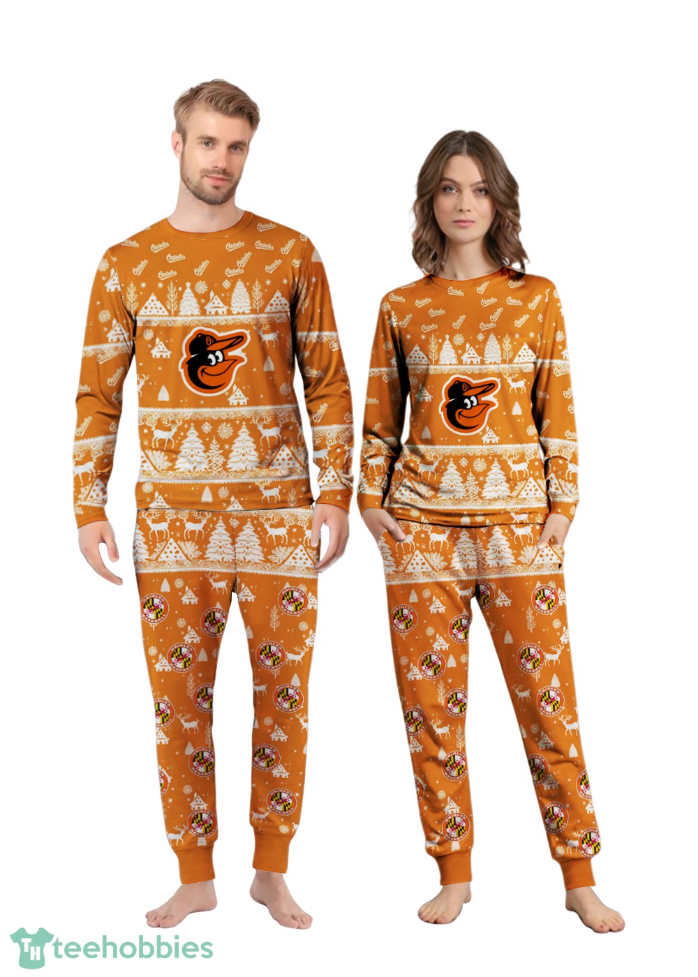 Baltimore Orioles MLB Christmas Pattern Family Matching Pajamas Sets Best Gift For Christmas