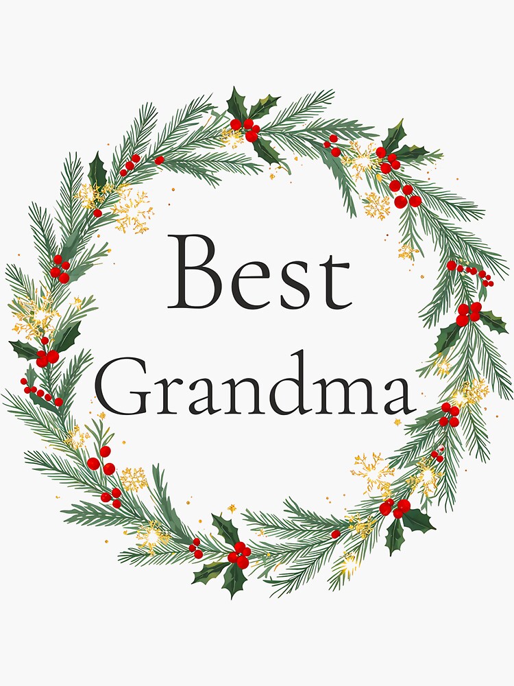 Best Grandma Christmas Wreath – Holiday Gift Ornament Design 2025 by Punnyverse