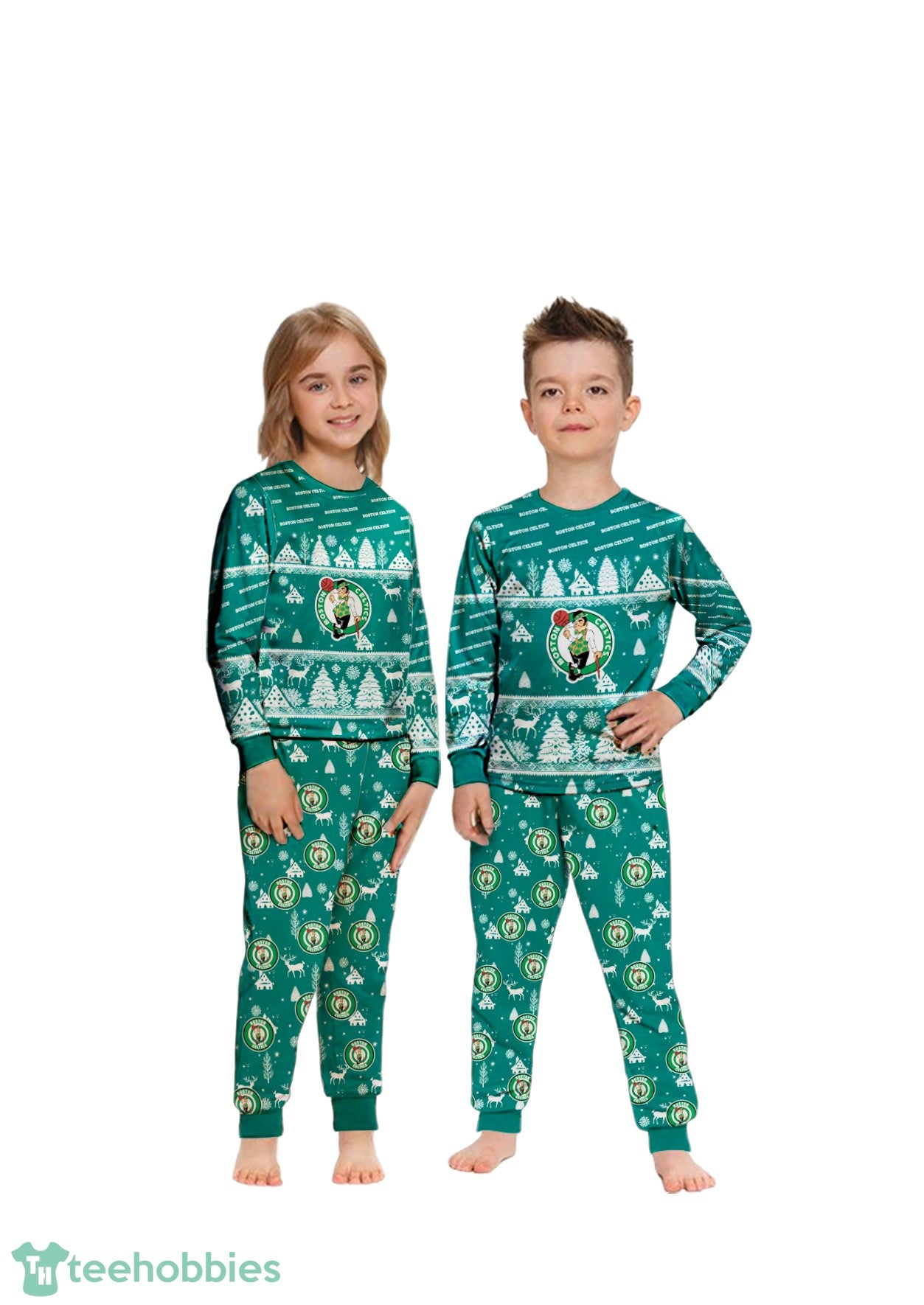 Boston Celtics Christmas Pattern Family Matching Pajamas Sets Best Gift For Christmas